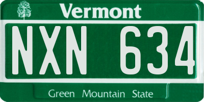VT license plate NXN634
