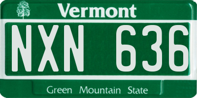 VT license plate NXN636