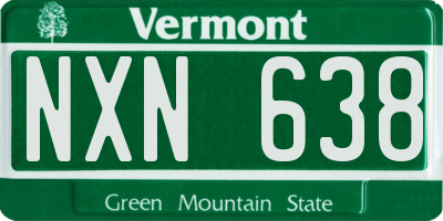 VT license plate NXN638