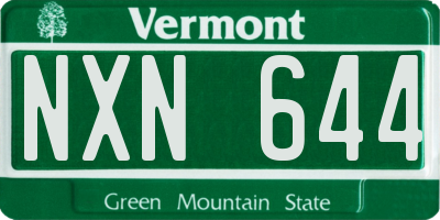 VT license plate NXN644