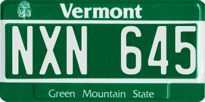 VT license plate NXN645