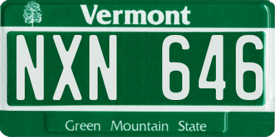 VT license plate NXN646