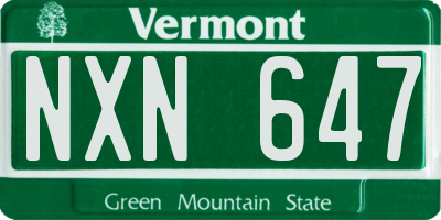 VT license plate NXN647
