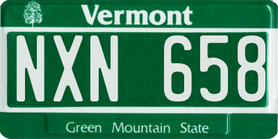 VT license plate NXN658