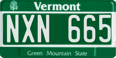 VT license plate NXN665