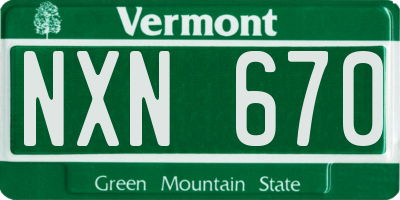 VT license plate NXN670