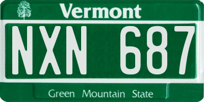 VT license plate NXN687