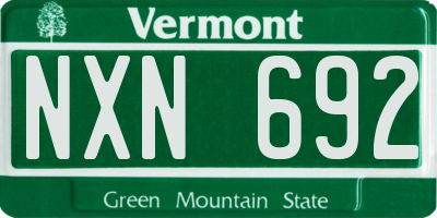 VT license plate NXN692