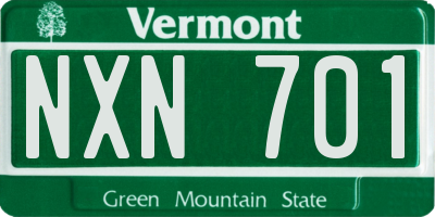 VT license plate NXN701