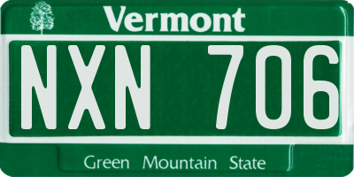 VT license plate NXN706