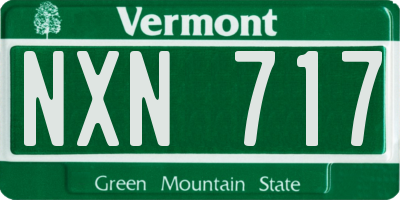 VT license plate NXN717