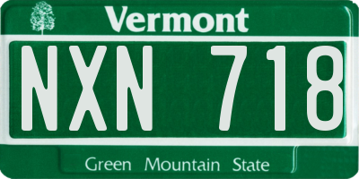 VT license plate NXN718