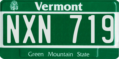 VT license plate NXN719
