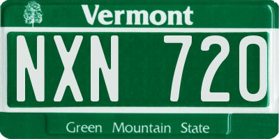VT license plate NXN720