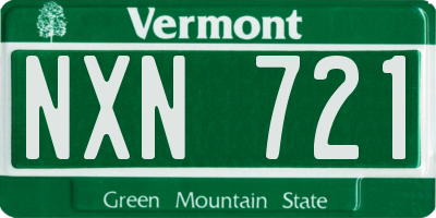 VT license plate NXN721