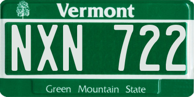 VT license plate NXN722