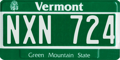 VT license plate NXN724
