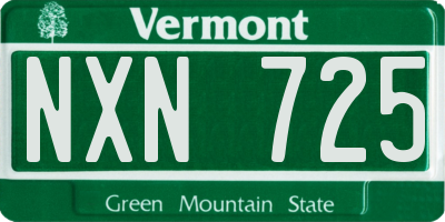 VT license plate NXN725