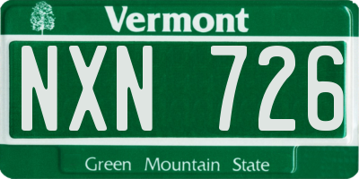 VT license plate NXN726