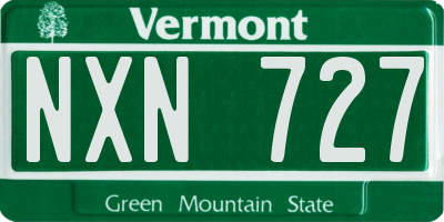 VT license plate NXN727