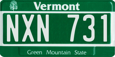 VT license plate NXN731