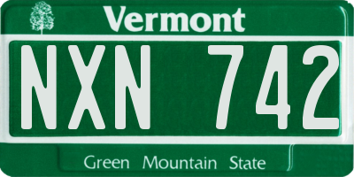 VT license plate NXN742