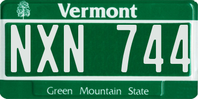 VT license plate NXN744