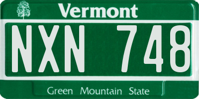 VT license plate NXN748