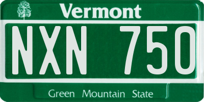 VT license plate NXN750