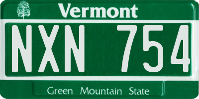 VT license plate NXN754