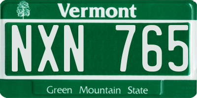 VT license plate NXN765