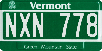 VT license plate NXN778