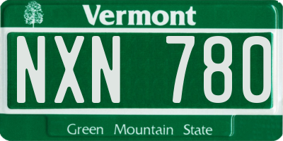 VT license plate NXN780