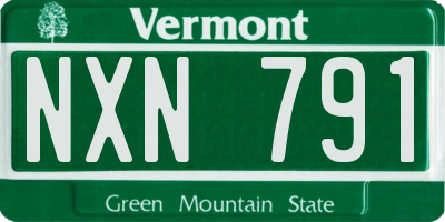VT license plate NXN791