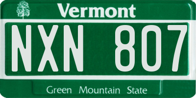 VT license plate NXN807