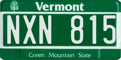 VT license plate NXN815