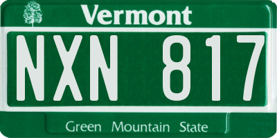 VT license plate NXN817