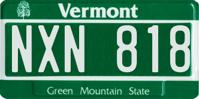 VT license plate NXN818