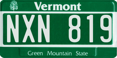 VT license plate NXN819