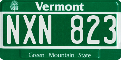 VT license plate NXN823