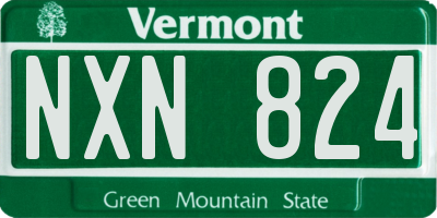 VT license plate NXN824