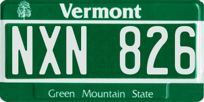 VT license plate NXN826