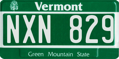 VT license plate NXN829
