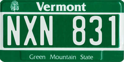 VT license plate NXN831
