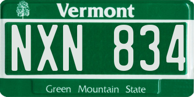 VT license plate NXN834
