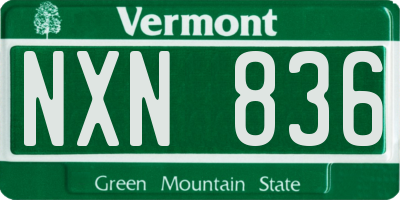 VT license plate NXN836
