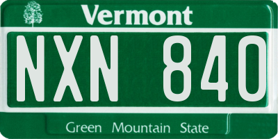 VT license plate NXN840