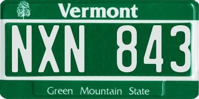 VT license plate NXN843