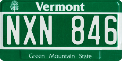 VT license plate NXN846