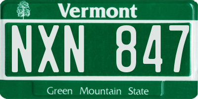 VT license plate NXN847